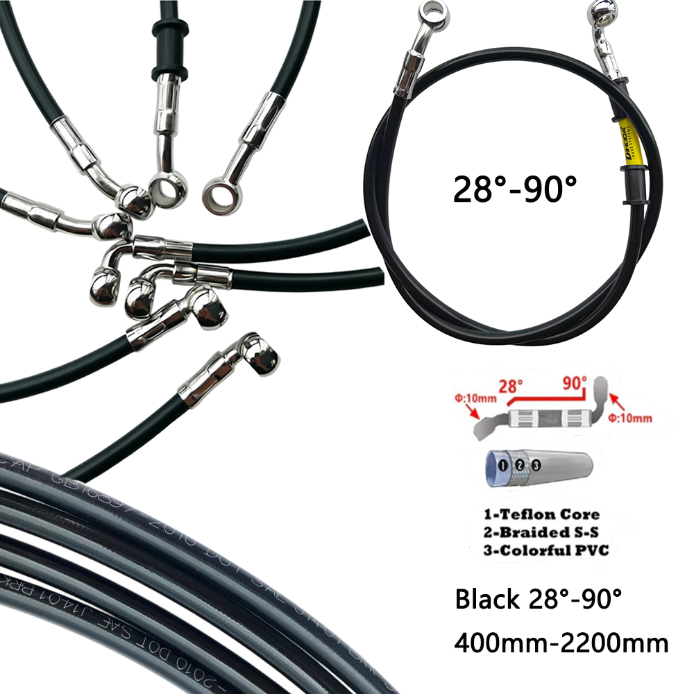 Brake Line Motorcycle - Siyah 28 ° -90 ° Dereceli